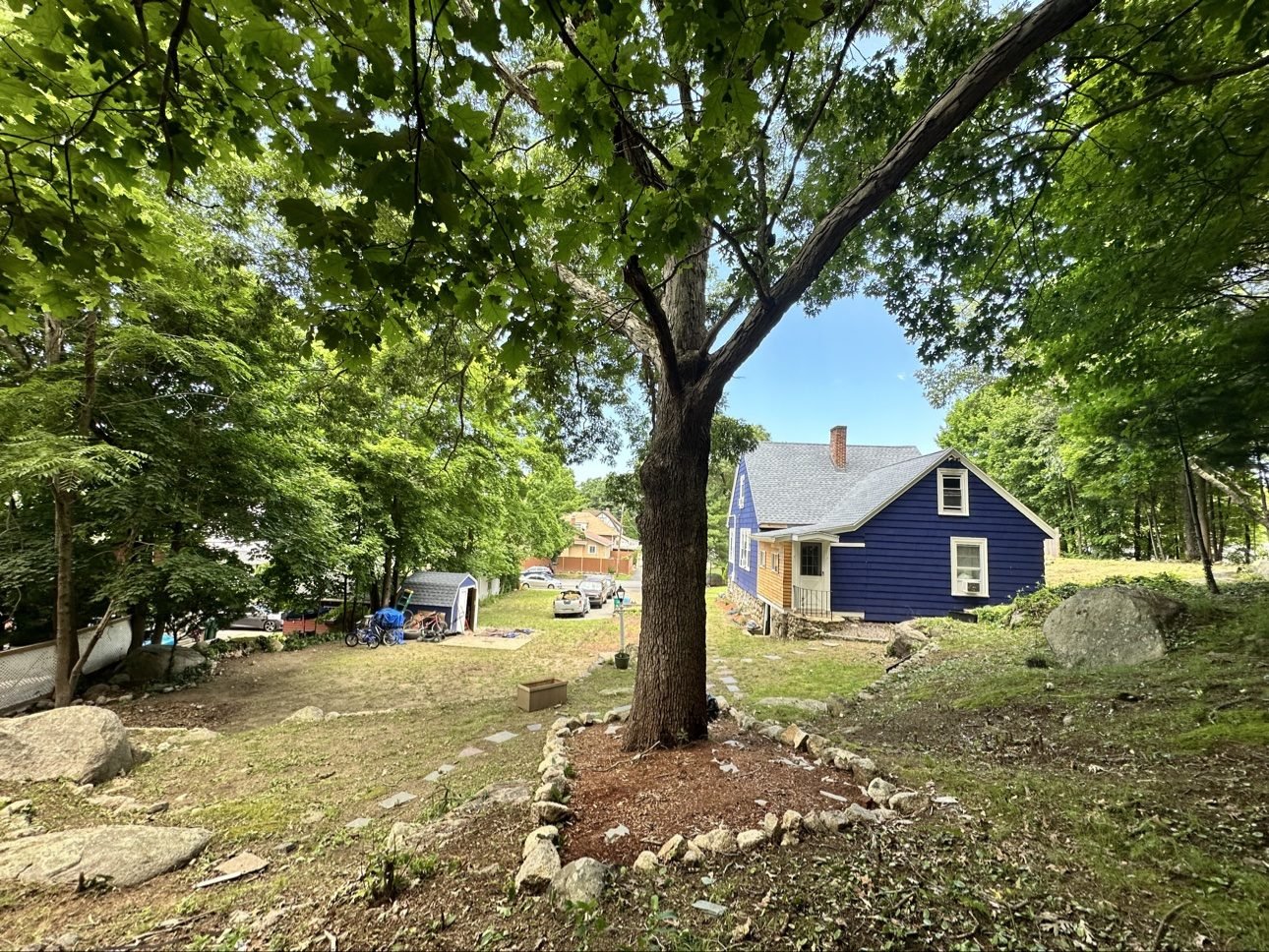Exterior painting — after, viewed from the yard